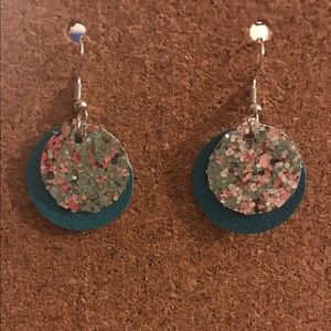 Handmade faux leather earrings